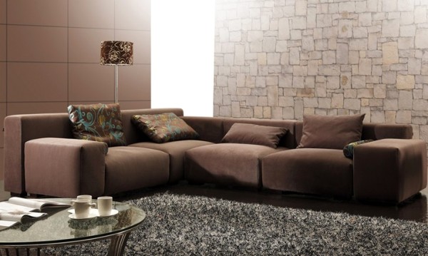 雅致清新客廳布藝沙發色彩凸顯時尚